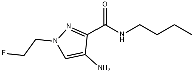 1H-?Pyrazole-?3-?carboxamide, 4-?amino-?N-?butyl-?1-?(2-?fluoroethyl)?- 구조식 이미지