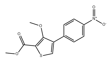 2-Thiophenecarboxylic acid, 3-methoxy-4-(4-nitrophenyl)-, methyl ester 구조식 이미지