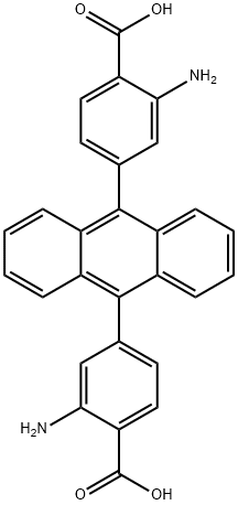 Benzoic acid, 4,4'-(9,10-anthracenediyl)bis[2-amino- Structure