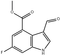 1H-Indole-4-carboxylic acid, 6-fluoro-3-formyl-, methyl ester Structure