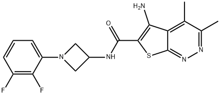 Thieno[2,3-c]pyridazine-6-carboxamide, 5-amino-N-[1-(2,3-difluorophenyl)-3-azetidinyl]-3,4-dimethyl- Structure