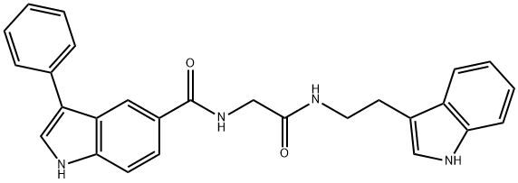 1H-Indole-5-carboxamide, N-[2-[[2-(1H-indol-3-yl)ethyl]amino]-2-oxoethyl]-3-phenyl- Structure