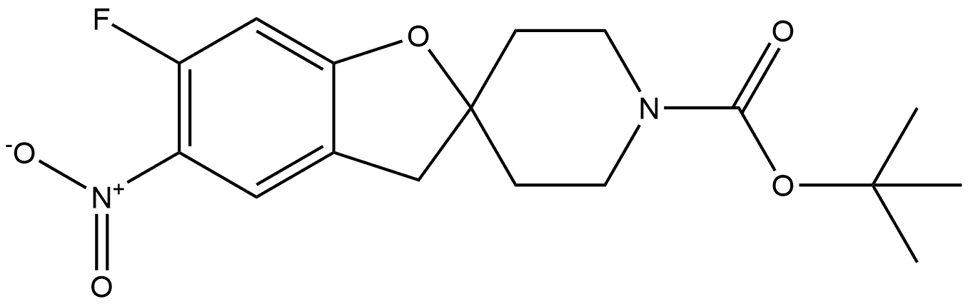 1,1-Dimethylethyl 6-fluoro-5-nitrospiro[benzofuran-2(3H),4′-piperidine]-1′-carboxylate Structure