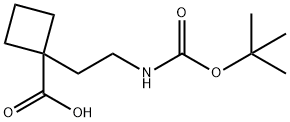 1-(2-((Tert-butoxycarbonyl)amino)ethyl)cyclobutane-1-carboxylic acid Structure