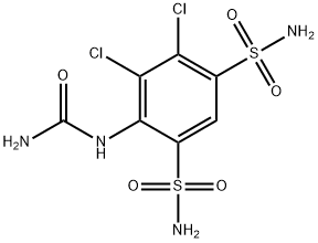 1,3-Benzenedisulfonamide, 4-[(aminocarbonyl)amino]-5,6-dichloro- Structure