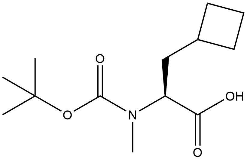 Cyclobutanepropanoic acid, α-[[(1,1-dimethylethoxy)carbonyl]methylamino]-, (αS)- Structure