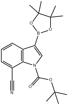 1H-Indole-1-carboxylic acid, 7-cyano-3-(4,4,5,5-tetramethyl-1,3,2-dioxaborolan-2-yl)-, 1,1-dimethylethyl ester Structure