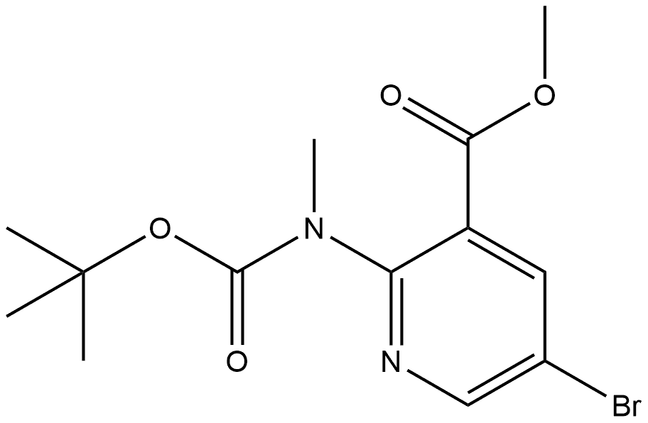 Methyl 5-bromo-2-[[(1,1-dimethylethoxy)carbonyl]methylamino]-3-pyridinecarboxylate 구조식 이미지
