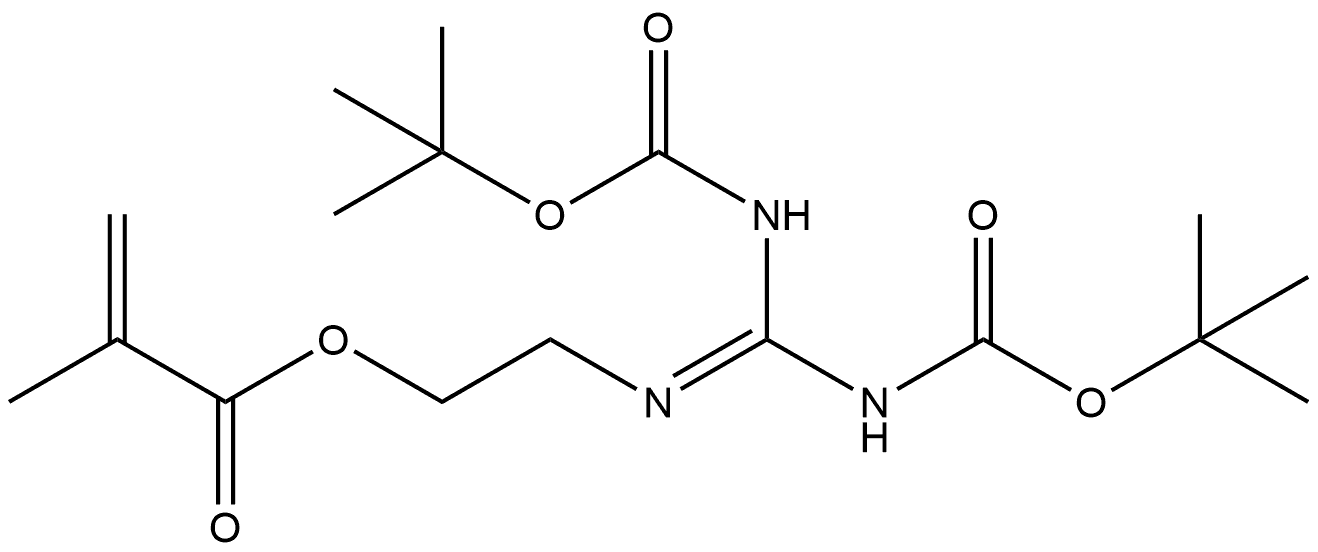 2-[[Bis[[(1,1-dimethylethoxy)carbonyl]amino]methylene]amino]ethyl 2-methyl-2-propenoate Structure