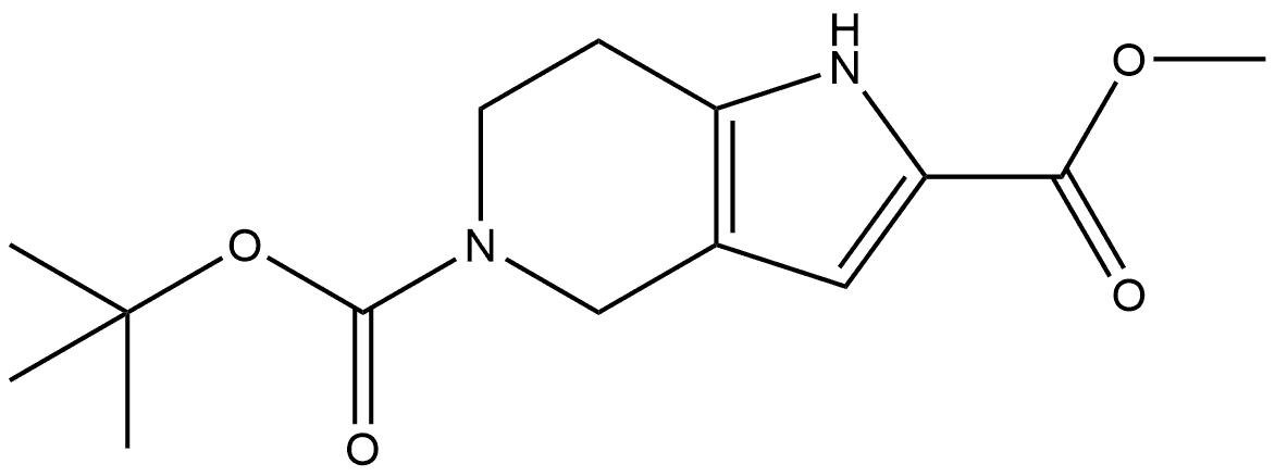 5-(tert-butyl) 2-methyl 1,4,6,7-tetrahydro-5H-pyrrolo[3,2-c]pyridine-2,5-dicarboxylate Structure