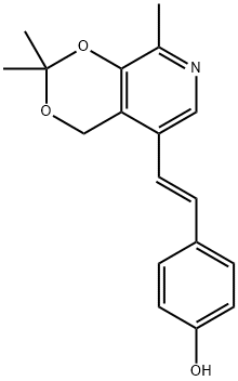 Phenol, 4-[(1E)-2-(2,2,8-trimethyl-4H-1,3-dioxino[4,5-c]pyridin-5-yl)ethenyl]- Structure