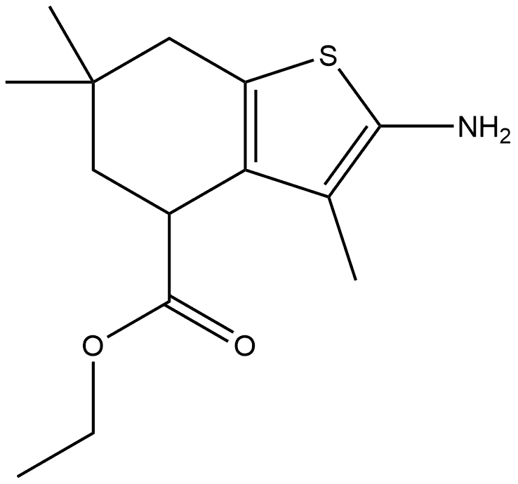 ethyl 2-amino-3,6,6-trimethyl-5,7-dihydro-4H-benzothiophene-4-carboxylate 구조식 이미지