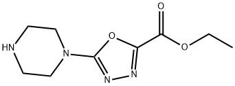 1,3,4-Oxadiazole-2-carboxylic acid, 5-(1-piperazinyl)-, ethyl ester Structure