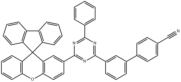 [1,1'-Biphenyl]-4-carbonitrile, 3'-[4-phenyl-6-(spiro[9H-fluorene-9,9'-[9H]xanthen]-2'-yl)-1,3,5-triazin-2-yl]- 구조식 이미지