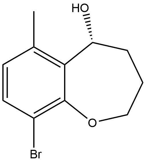 (R)-9-Bromo-2,3,4,5-tetrahydro-6-methyl-1-benzoxepin-5-ol Structure