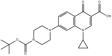 7-(4-(tert-Butoxycarbonyl)piperazin-1-yl)-1-cyclopropyl-4-oxo-1,4-dihydroquinoline-3-carboxylic acid Structure