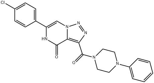 6-(4-Chlorophenyl)-3-[(4-phenylpiperazin-1-yl)carbonyl][1,2,3]triazolo[1,5-a]pyrazin-4(5H)-one Structure