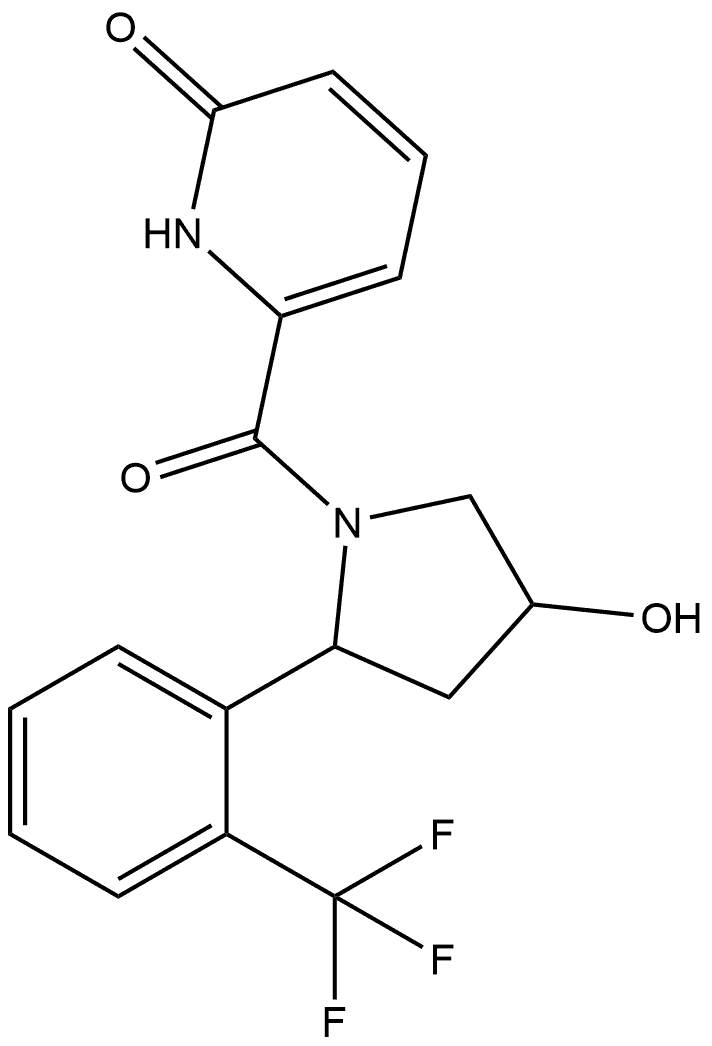 6-[[4-Hydroxy-2-[2-(trifluoromethyl)phenyl]-1-pyrrolidinyl]carbonyl]-2(1H)-pyridinone Structure