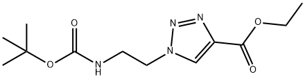 Ethyl 1-{2-[(t-butoxycarbonyl)amino]ethyl}-1H-1,2,3-triazole-4-carboxylate 구조식 이미지