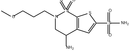 2H-Thieno[3,2-e]-1,2-thiazine-6-sulfonamide, 4-amino-3,4-dihydro-2-(3-methoxypropyl)-, 1,1-dioxide 구조식 이미지