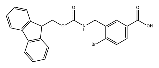 Benzoic acid, 4-bromo-3-[[[(9H-fluoren-9-ylmethoxy)carbonyl]amino]methyl]- 구조식 이미지