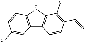 9H-Carbazole-2-carboxaldehyde, 1,6-dichloro- 구조식 이미지
