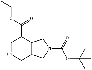 2H-Pyrrolo[3,4-c]pyridine-2,7-dicarboxylic acid, octahydro-, 2-(1,1-dimethylethyl) 7-ethyl ester 구조식 이미지