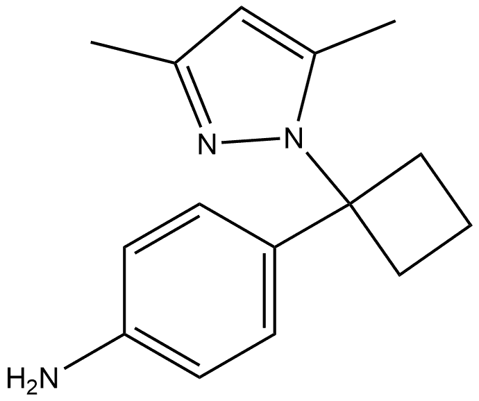 4-1-(3,5-Dimethyl-1H-pyrazol-1-yl)cyclobutylbenzenamine Structure