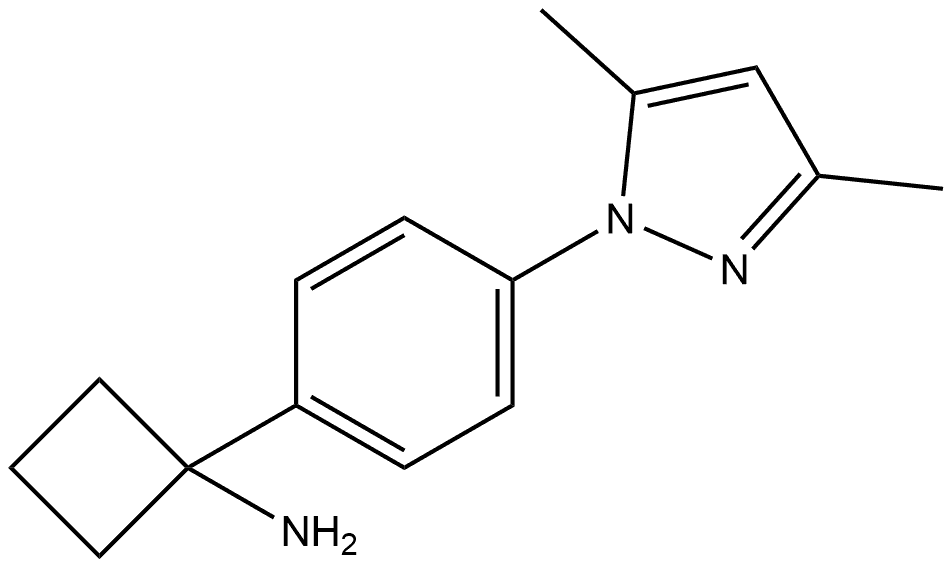 1-4-(3,5-Dimethyl-1H-pyrazol-1-yl)phenylcyclobutanamine Structure