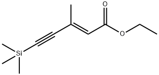 2-Penten-4-ynoic acid, 3-methyl-5-(trimethylsilyl)-, ethyl ester, (2E)- Structure