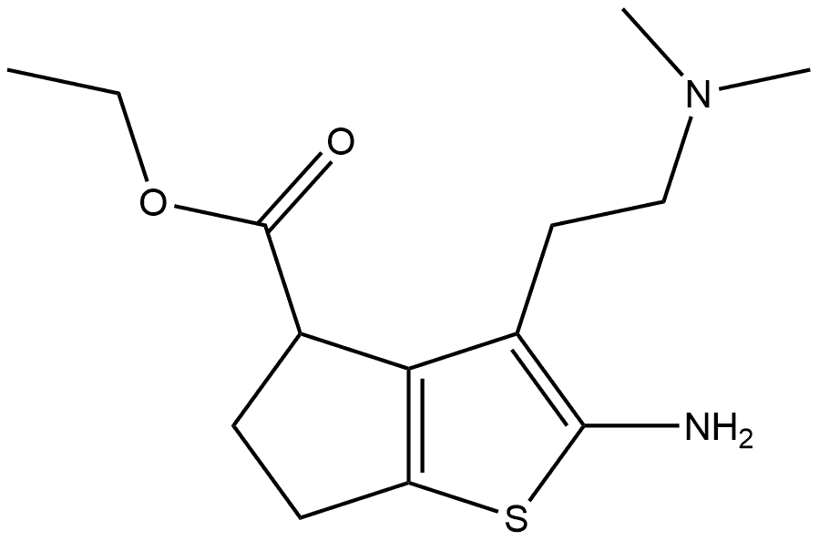 ethyl 2-amino-3-[2-(dimethylamino)ethyl]-5,6-dihydro-4H-cyclopenta[b]thiophene-4-carboxylate Structure