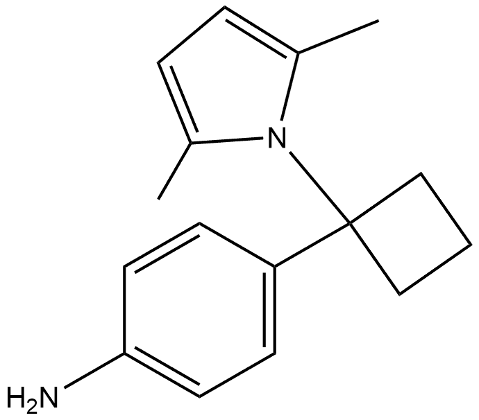 4-1-(2,5-Dimethyl-1H-pyrrol-1-yl)cyclobutylbenzenamine Structure