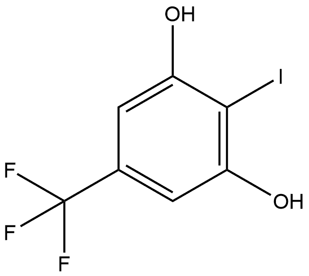 2-Iodo-5-(trifluoromethyl)benzene-1,3-diol 구조식 이미지