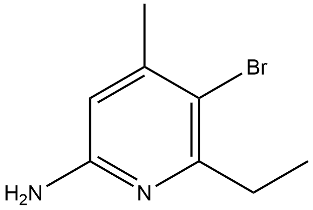 5-Bromo-6-ethyl-4-methyl-2-pyridinamine 구조식 이미지