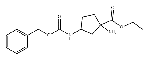 Cyclopentanecarboxylic acid, 1-amino-3-[[(phenylmethoxy)carbonyl]amino]-, ethyl ester Structure