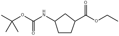 Cyclopentanecarboxylic acid,3-[[(1,1- dimethylethoxy)carbonyl]amino]-,ethyl ester Structure