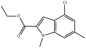 1H-Indole-2-carboxylic acid, 4-chloro-1,6-dimethyl-, ethyl ester Structure