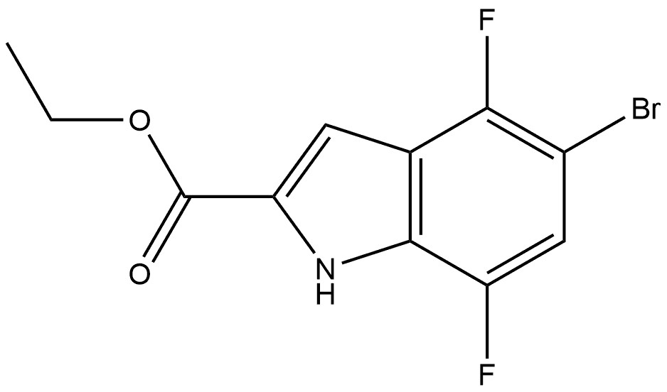 Ethyl 5-Bromo-4,7-difluoroindole-2-carboxylate Structure