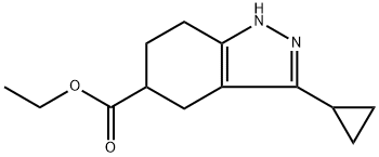 1H-Indazole-5-carboxylic acid, 3-cyclopropyl-4,5,6,7-tetrahydro-, ethyl ester 구조식 이미지