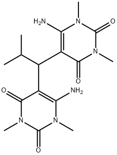 2,4(1H,3H)-Pyrimidinedione, 5,5'-(2-methylpropylidene)bis[6-amino-1,3-dimethyl- 구조식 이미지