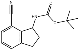 Carbamic acid, N-(7-cyano-2,3-dihydro-1H-inden-1-yl)-, 1,1-dimethylethyl ester Structure