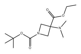 1,3-Azetidinedicarboxylic acid, 3-(dimethylamino)-, 1-(1,1-dimethylethyl) 3-ethyl ester Structure