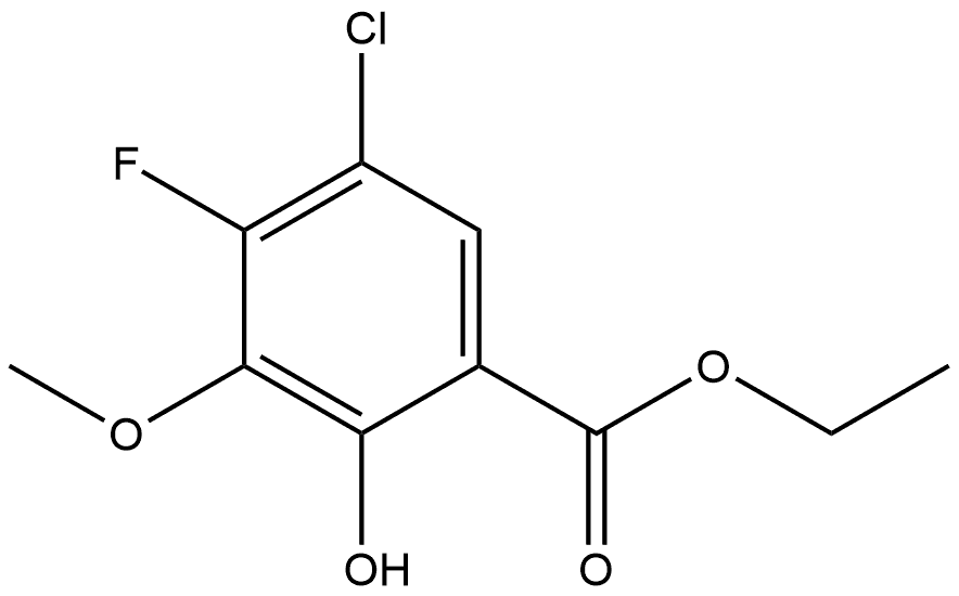 Ethyl 5-chloro-4-fluoro-2-hydroxy-3-methoxybenzoate Structure