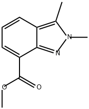 2H-Indazole-7-carboxylic acid, 2,3-dimethyl-, methyl ester 구조식 이미지