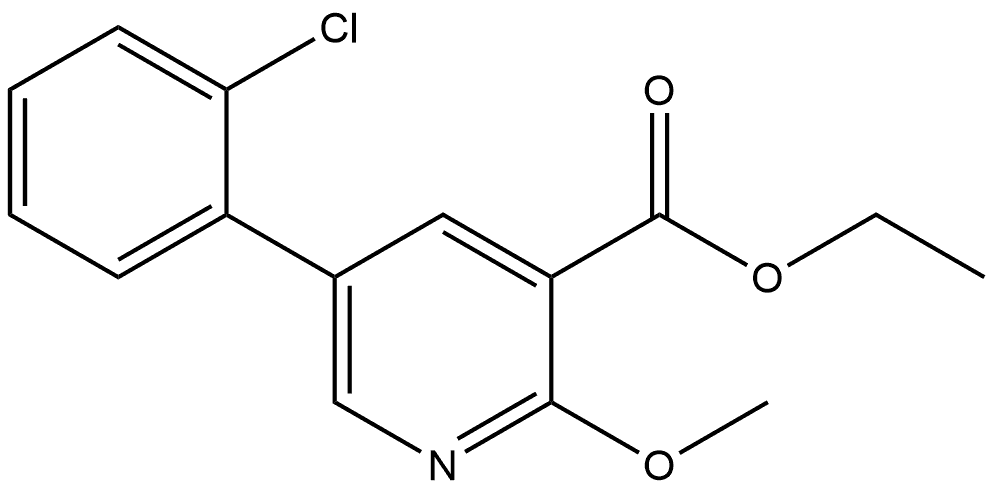 Ethyl 5-(2-chlorophenyl)-2-methoxy-3-pyridinecarboxylate Structure