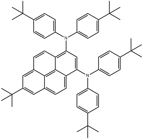 1,3-Pyrenediamine, 7-(1,1-dimethylethyl)-N1,N1,N3,N3-tetrakis[4-(1,1-dimethylethyl)phenyl]- Structure