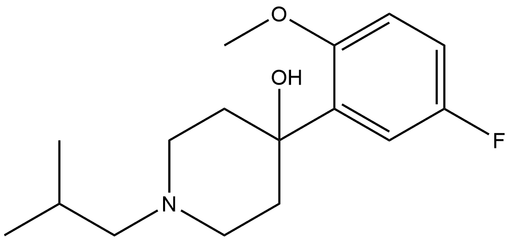 4-(5-Fluoro-2-methoxyphenyl)-1-(2-methylpropyl)-4-piperidinol Structure