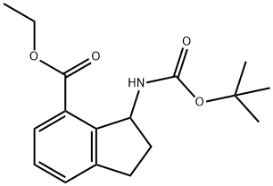 1H-Indene-4-carboxylic acid, 3-[[(1,1-dimethylethoxy)carbonyl]amino]-2,3-dihydro-, ethyl ester Structure