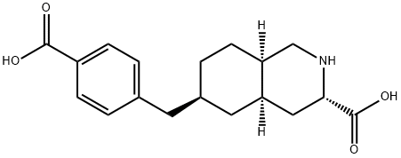 3-Isoquinolinecarboxylic acid, 6-[(4-carboxyphenyl)methyl]decahydro-, (3S,4aR,6S,8aR)- Structure