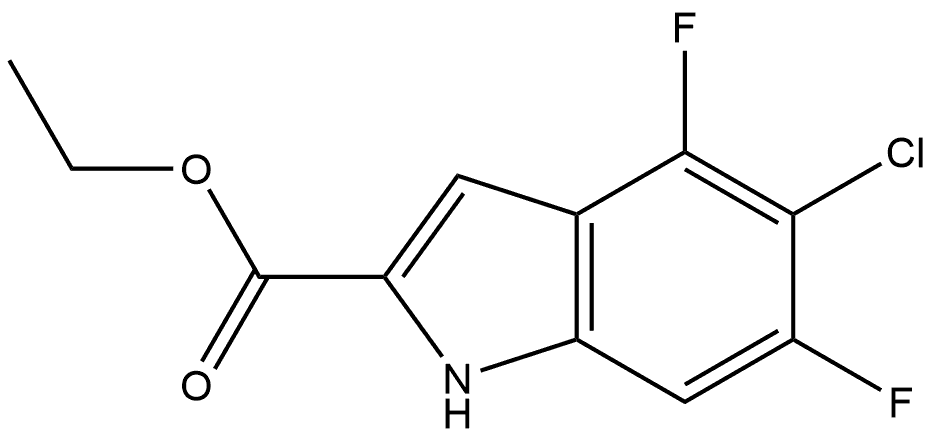 Ethyl 5-Chloro-4,6-difluoroindole-2-carboxylate 구조식 이미지